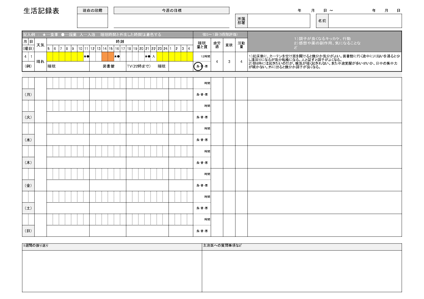 【復職判断にも活用できる】メンタル不調に効果的な「生活記録表」で、自分を知るヒントを見つけよう | 株式会社リヴァ(LIVA)